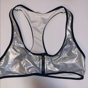 Metallic swim top